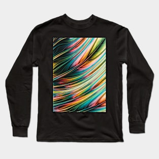 Wild Feather. Colorful Abstract Art Design Long Sleeve T-Shirt